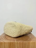 LOEWE Paula's Ibiza Anagram medium leather-trimmed woven raffia tote