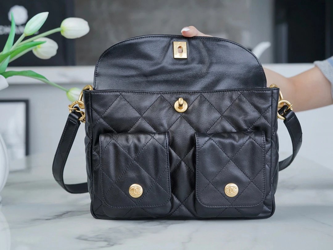 CHANEL 24p Supple Twins Hobo Bag Calfskin