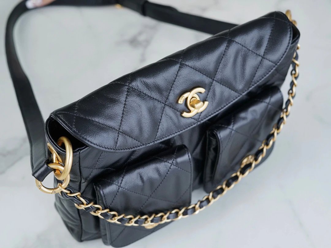 CHANEL 24p Supple Twins Hobo Bag Calfskin
