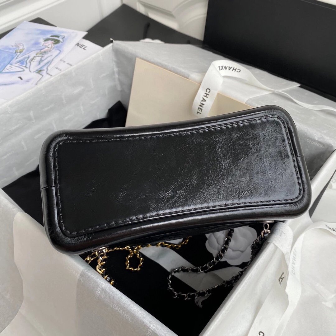 CHANEL Gabrielle Chain Backpack Leather Plain For Women Small