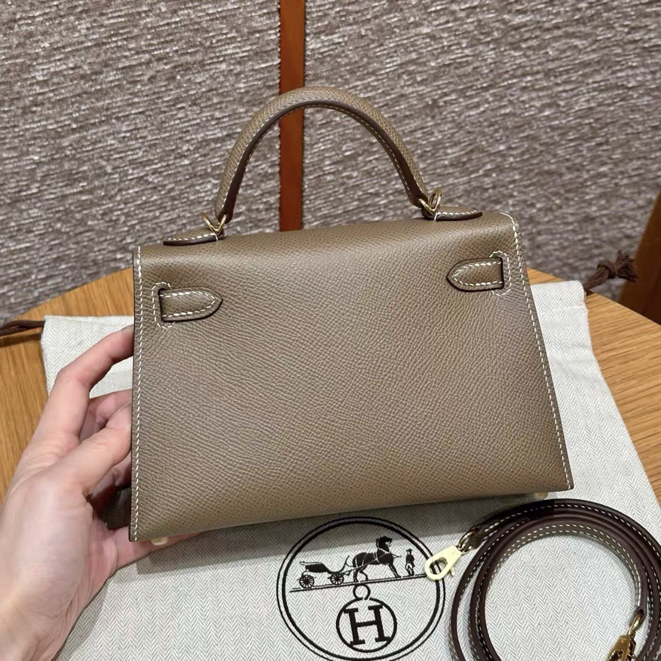 HERMES Kelly II Sellier Mini Epsom Leather