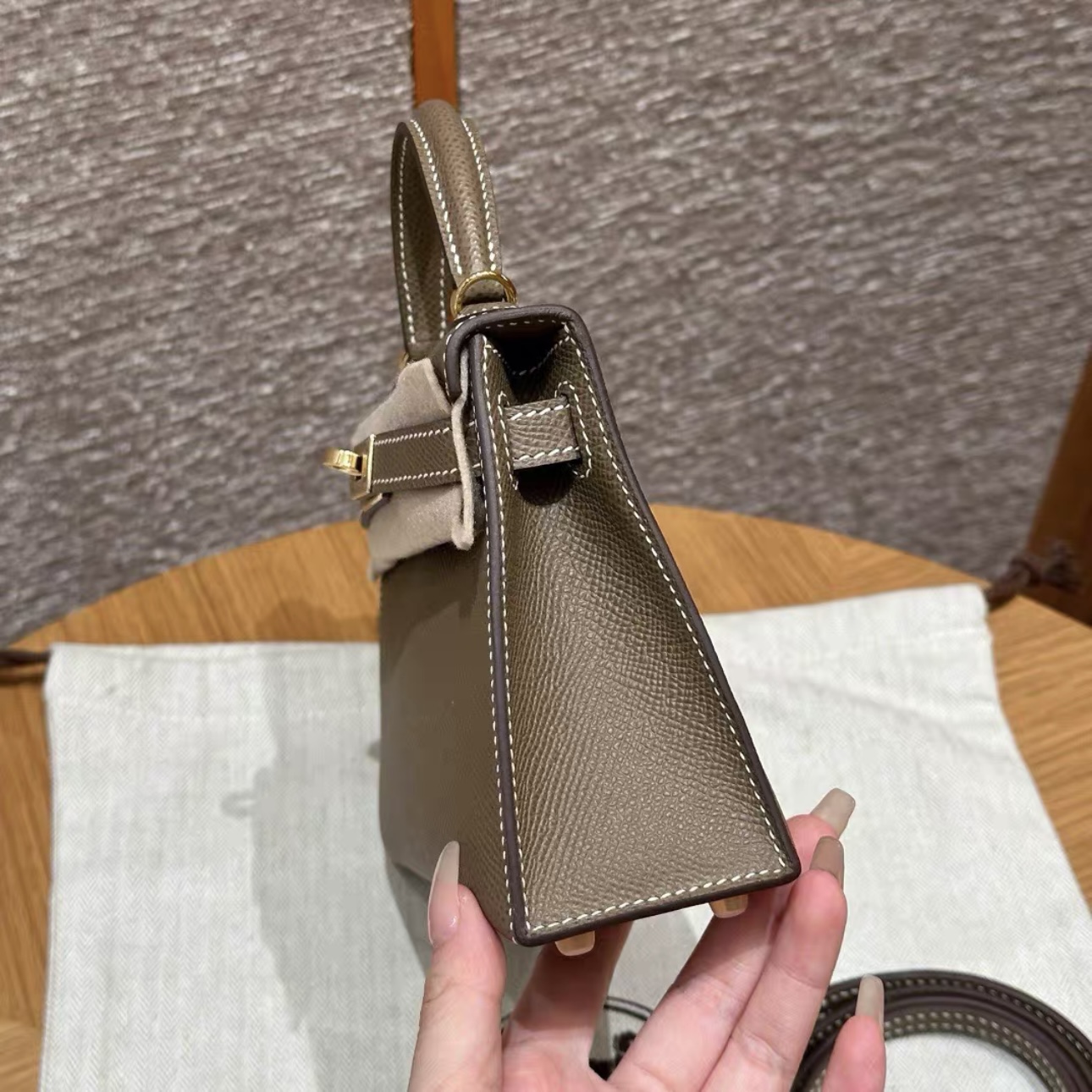 HERMES Kelly II Sellier Mini Epsom Leather