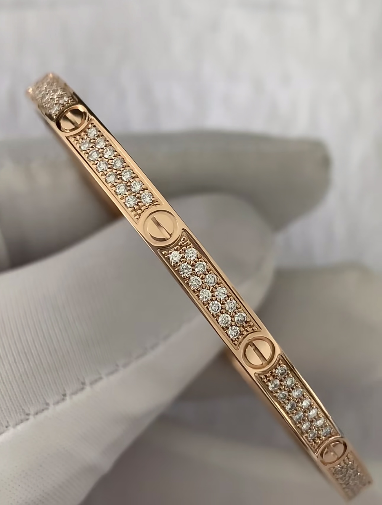CARTIER Love Bracelet Narrow version Full Paved