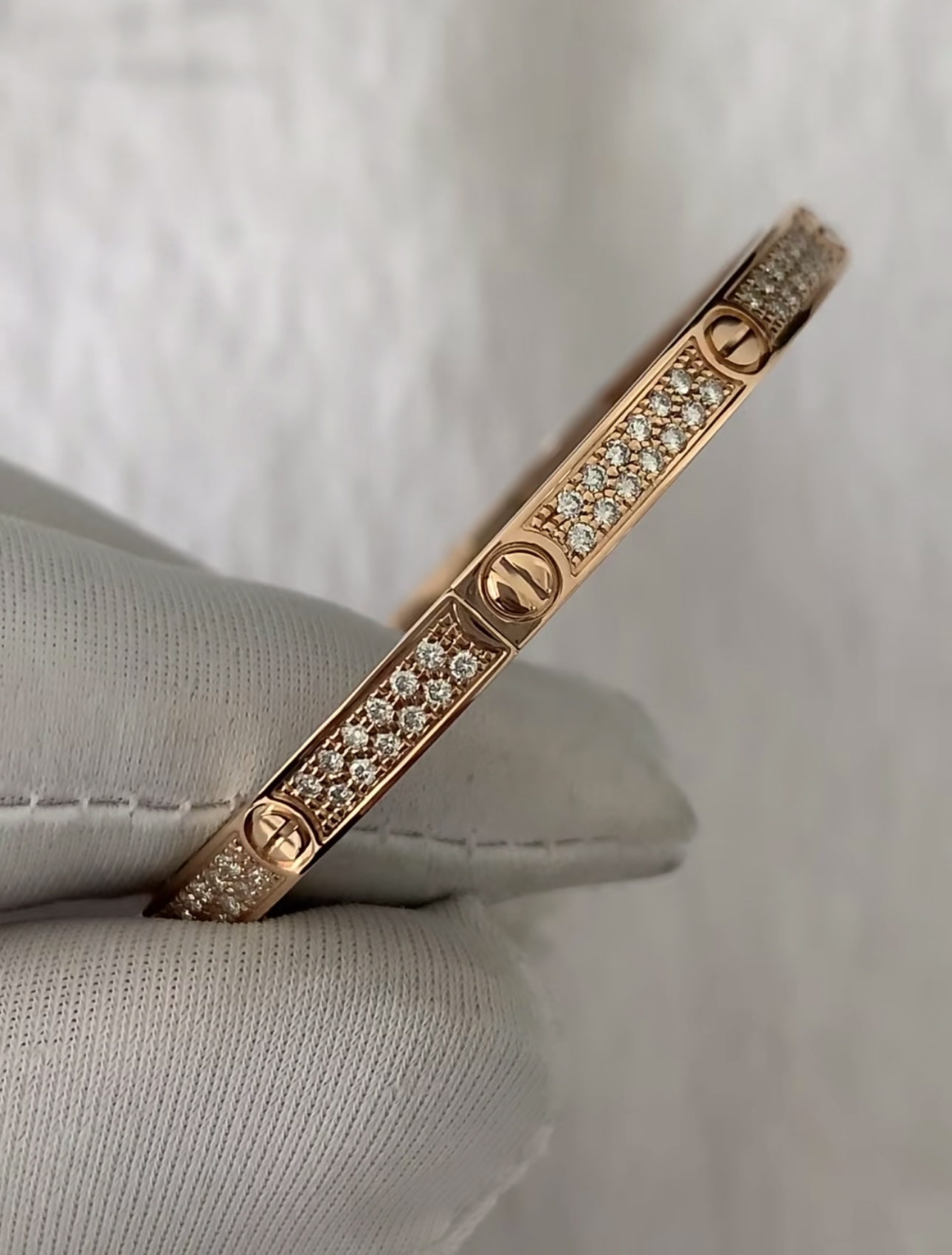 CARTIER Love Bracelet Narrow version Full Paved