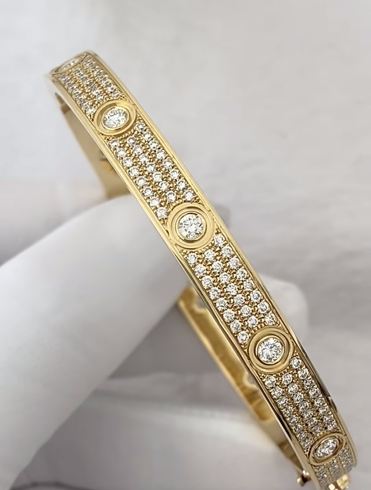 CARTIER Love Bracelet Diamonds Full Paved Wider Version