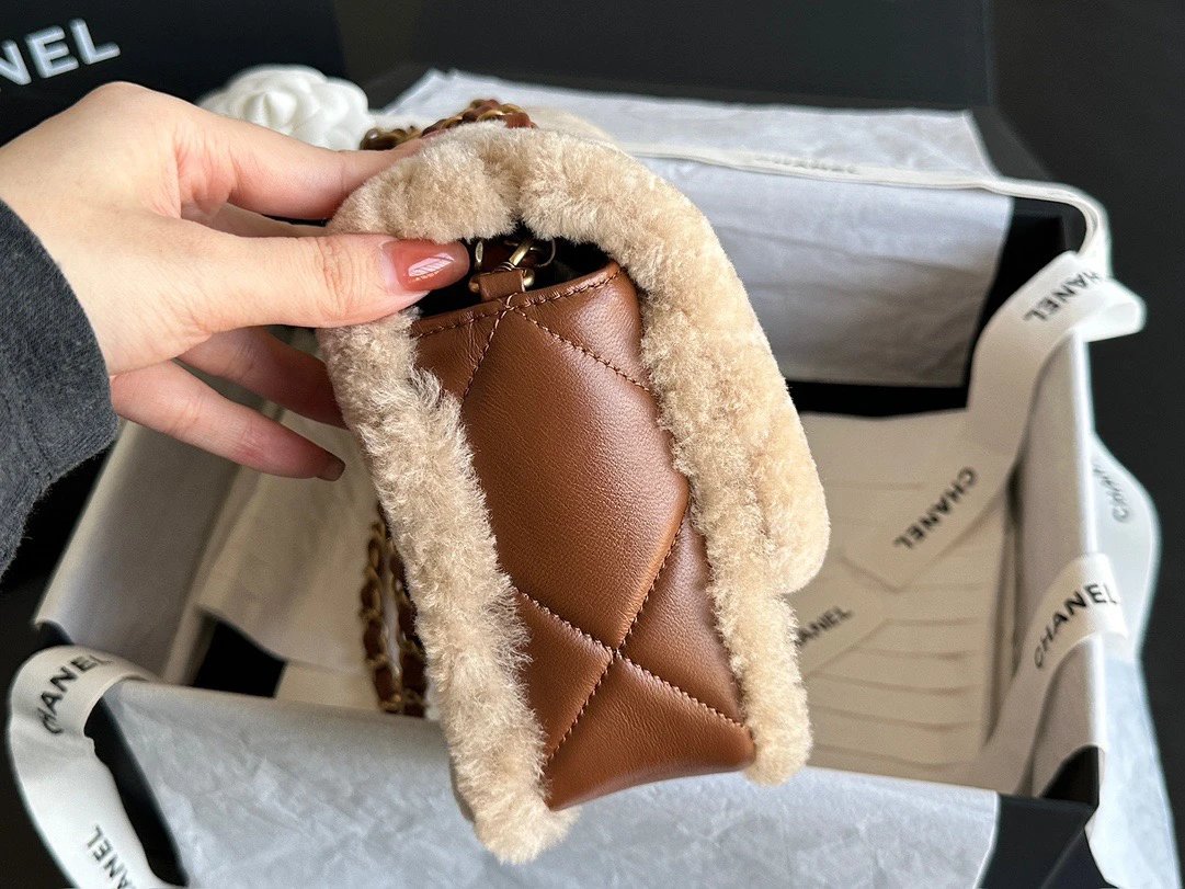CHANEL 24K Teddy Bear-Shearling Flap Bag