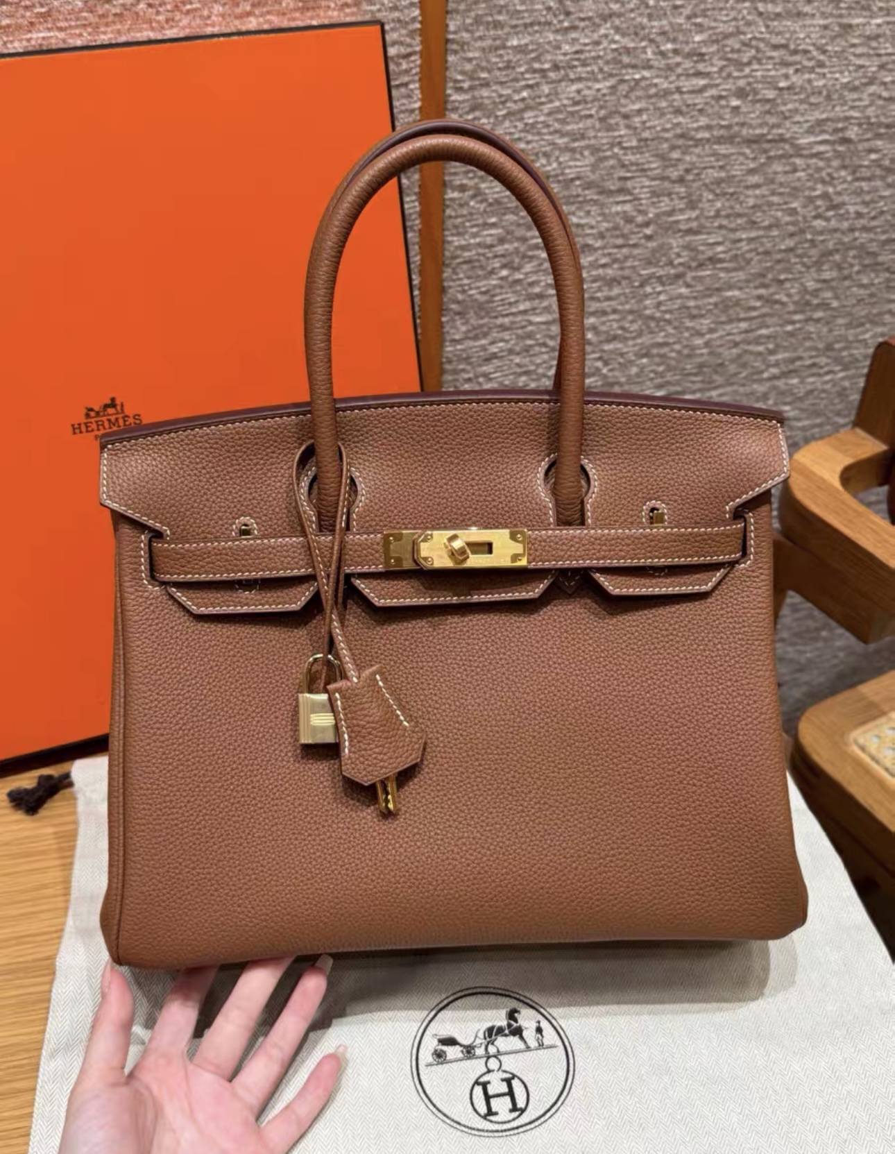 HERMES Togo Birkin 25 Handbag