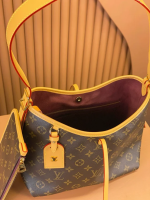 LV CarryAll PM/MM  Brown Shoulder Bag in Monogram Coated Canvas