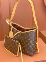LV CarryAll PM/MM  Brown Shoulder Bag in Monogram Coated Canvas