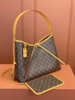 LV CarryAll PM/MM  Brown Shoulder Bag in Monogram Coated Canvas