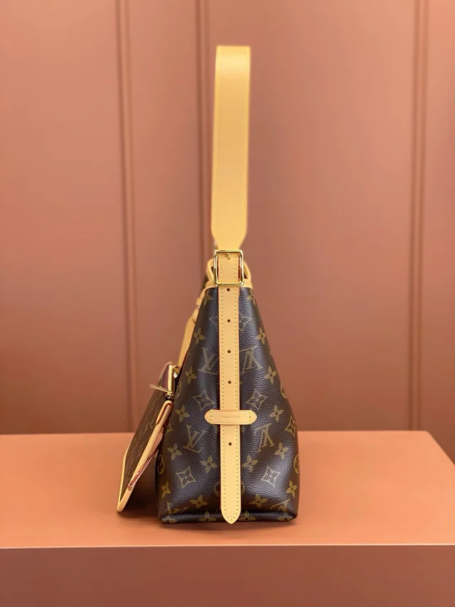LV CarryAll PM/MM  Brown Shoulder Bag in Monogram Coated Canvas