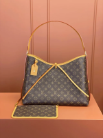 LV CarryAll PM/MM  Brown Shoulder Bag in Monogram Coated Canvas