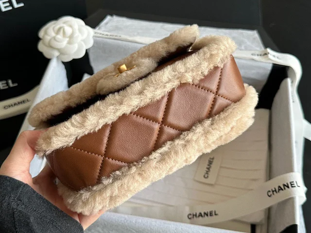CHANEL 24K Teddy Bear-Shearling Flap Bag