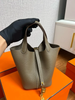 HERMES Picotin Lock Tote Bag Taurillon Clemence leather-Foundation Colors