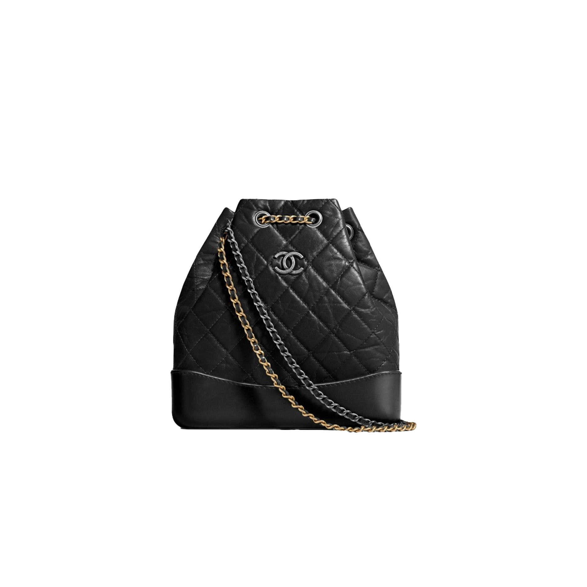 CHANEL Gabrielle Chain Backpack Leather Plain For Women Small