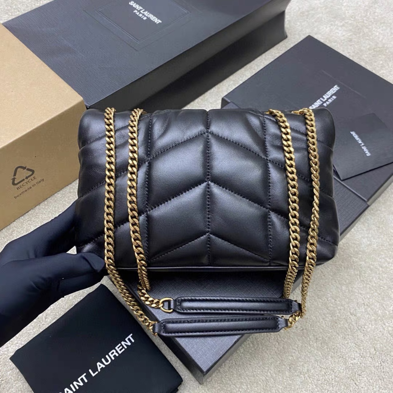 SAINT LAURENT Puffer Toy quilted leather shoulder bag