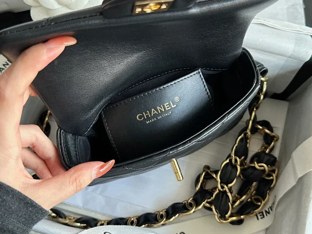 CHANEL 24K Double C Chunky Chain Classic Flap MINI Bag