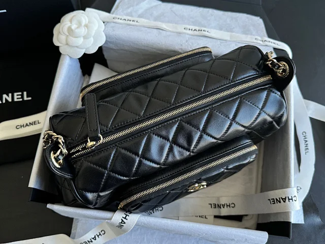 CHANEL 24K Small Camera Case Shiny Crumpled Lambskin