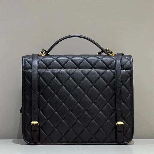 CHANEL 22K Patent Leather/Caviar Backpack