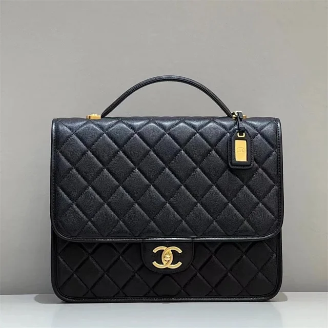 CHANEL 22K Patent Leather/Caviar Backpack