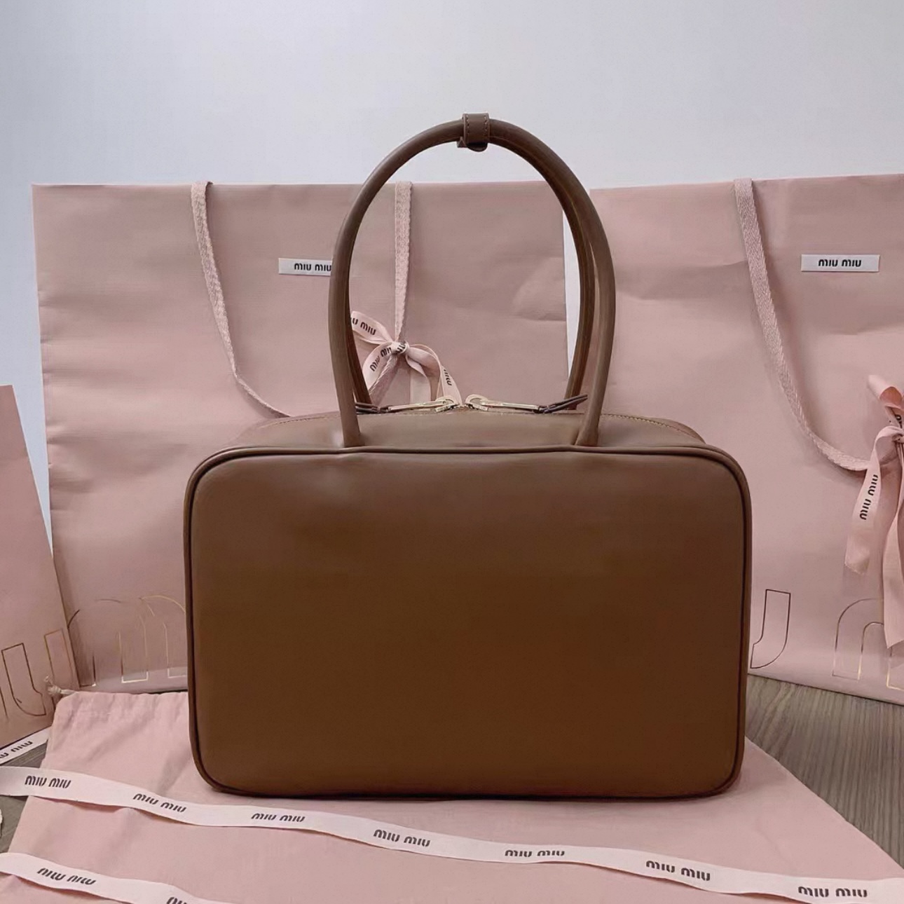 MIUMIU Leather Beau bag 34cm