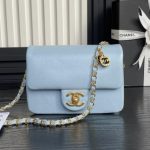 CHANEL 24k Medium Flap Chain Coin Caviar Leather