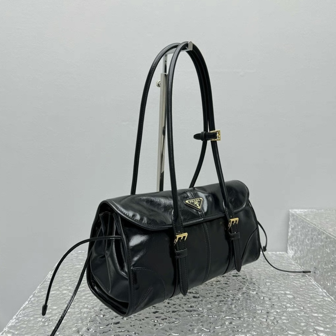 PRADA lux soft flap leather handbags