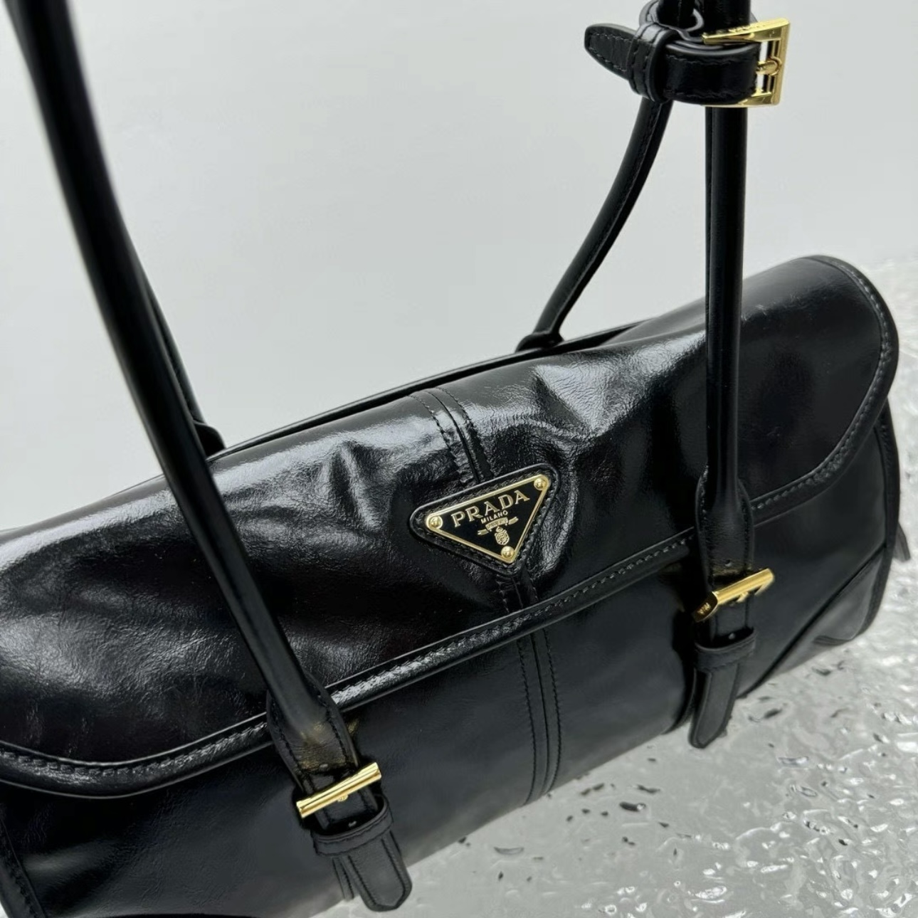 PRADA lux soft flap leather handbags