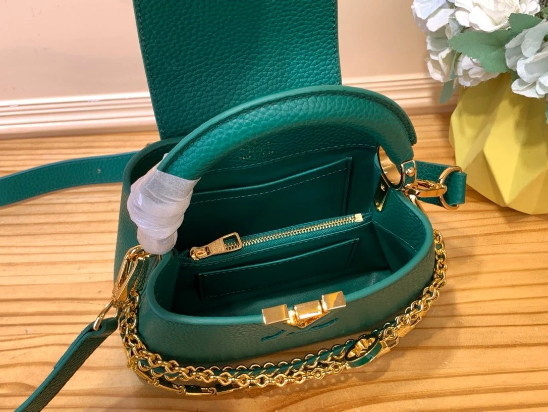 LV Capucines Mini Emerald Green