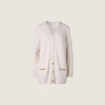 CELINE Vintage Parisian Gold Button Cashmere Cardigan