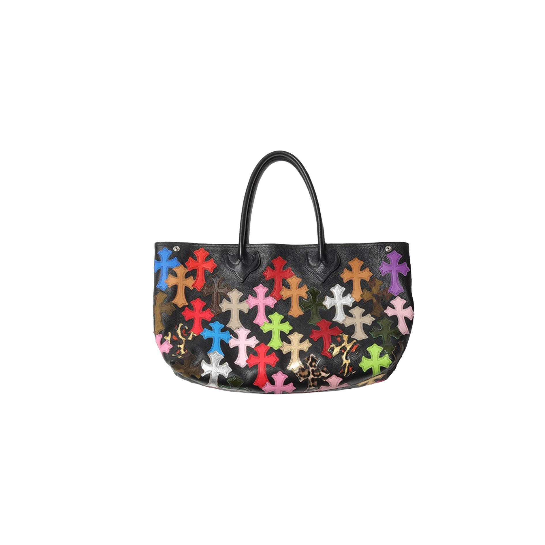 Chrome Hearts Colorful Patchwork Leather Tote Bag