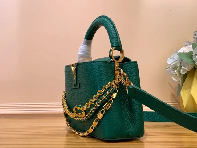 LV Capucines Mini Emerald Green