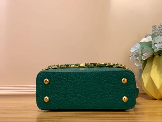 LV Capucines Mini Emerald Green