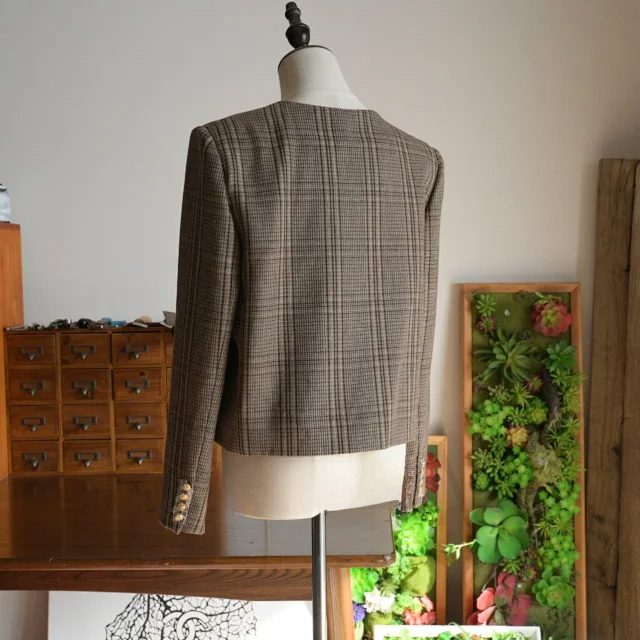 CELINE chelsea jacket in prince of wales wool