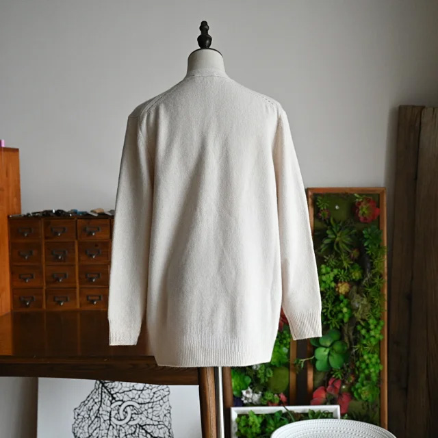 CELINE Vintage Parisian Gold Button Cashmere Cardigan