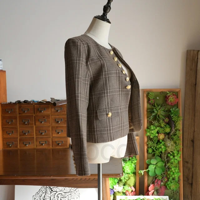 CELINE chelsea jacket in prince of wales wool