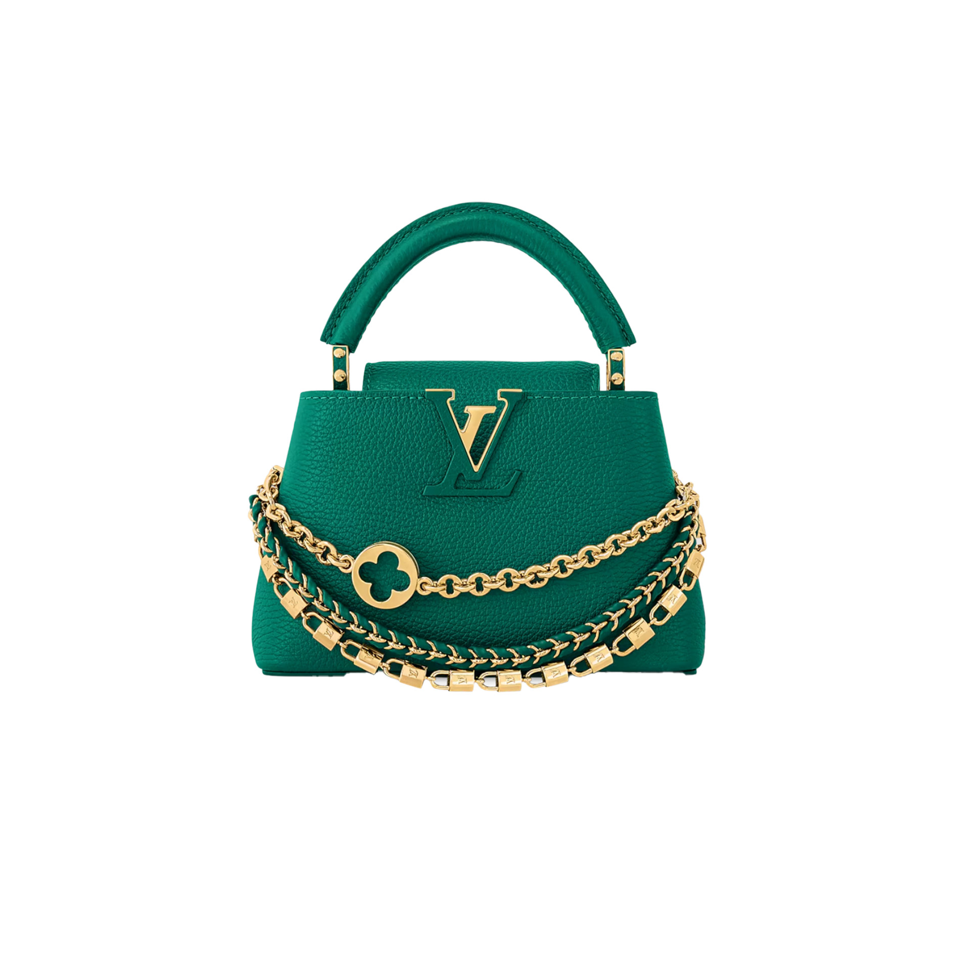 LV Capucines Mini Emerald Green