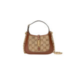 GUCCI Jackie 1961 Gold Lock Monogram Canvas