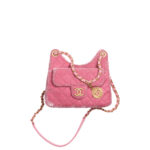 CHANEL 23B Hobo Bag velvet Leather
