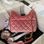CHANEL 23B Hobo Bag velvet Leather