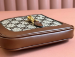 GUCCI Jackie 1961 Gold Lock Monogram Canvas