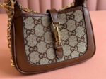 GUCCI Jackie 1961 Gold Lock Monogram Canvas