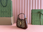GUCCI Jackie 1961 Gold Lock Monogram Canvas