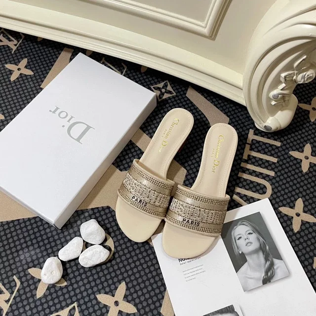 DIOR Dway Slide Embroidered Cotton