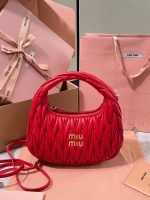 MiuMiu Wander matelassé nappa leather hobo bag
