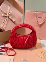 MiuMiu Wander matelassé nappa leather hobo bag