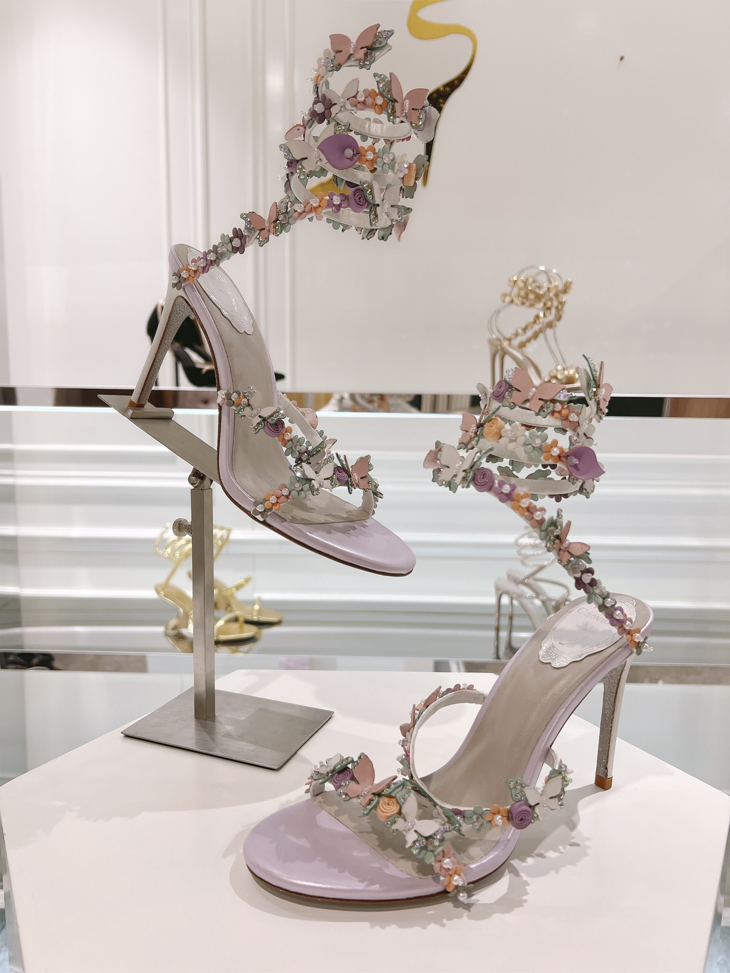 RENE  CAOVILLA flower purple heel