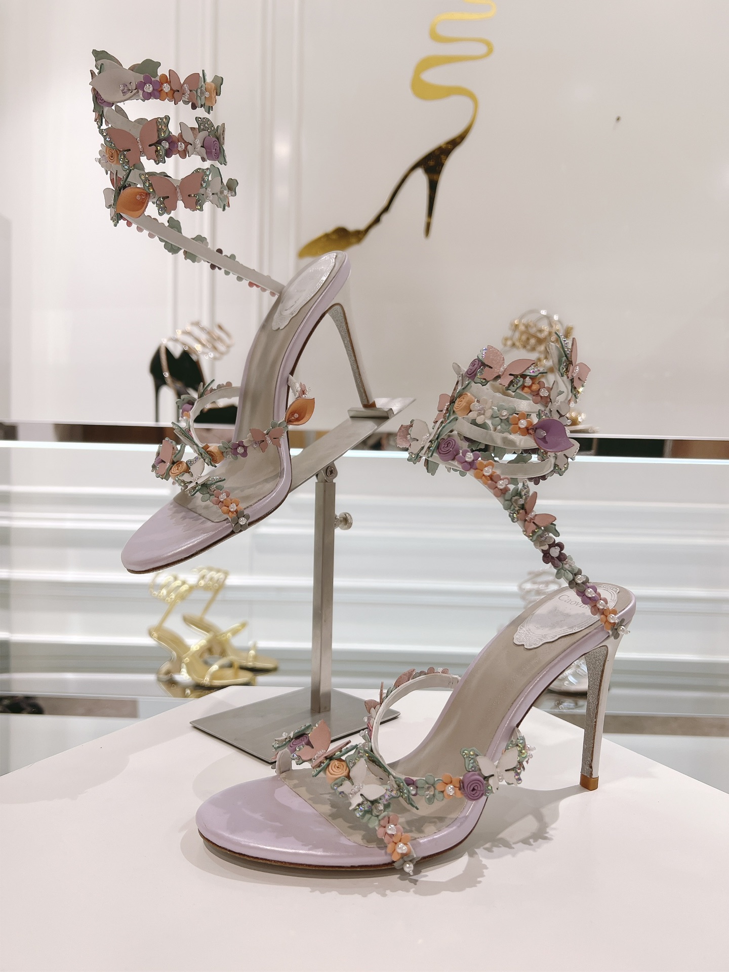 RENE  CAOVILLA flower purple heel