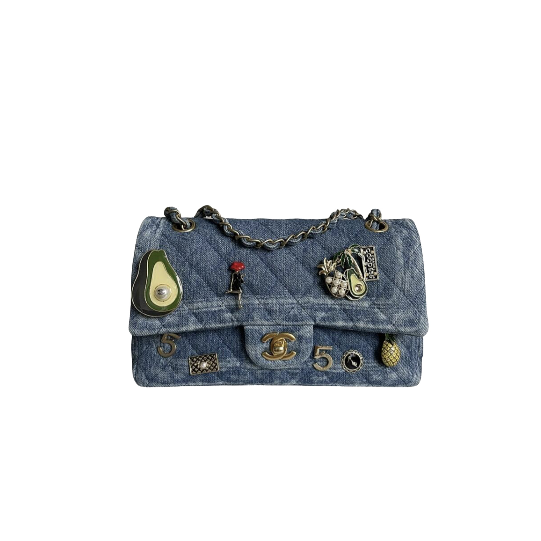 CHANEL Limited Edition Badge Denim Vintage Bag