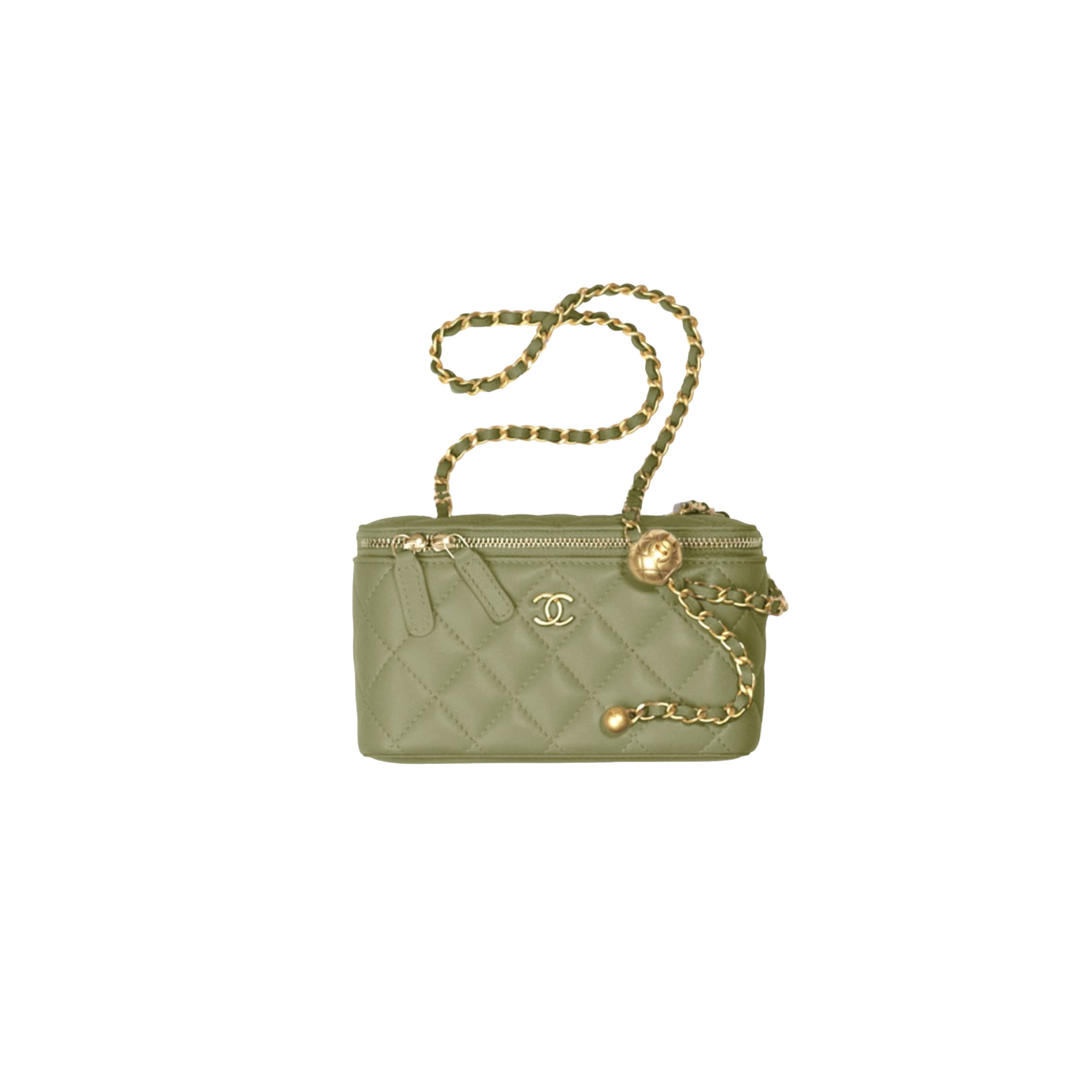 CHANEL 21s Lambskin Vanity Case with Gold Ball